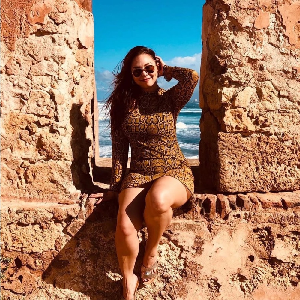 Chic Snake Print Mini Dress